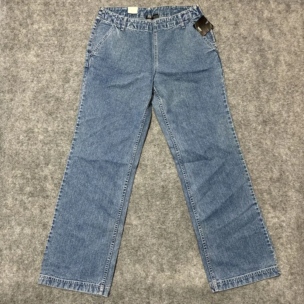 Vintage New Mossimo Gene Wide Leg Side Zip Jeans‎ Women's Size 29 Light Blue